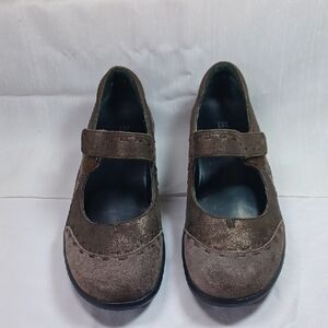 Ziera Spark Leather Brown Mary Jane Shoes 39 =8.5 W